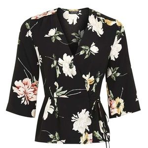 Top Shop floral kimono blouse